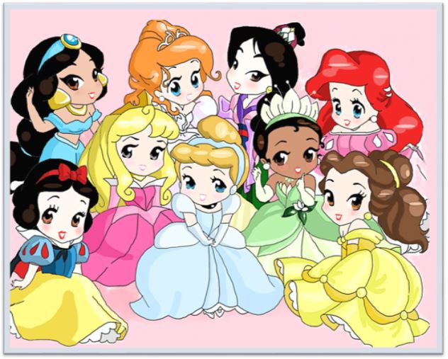 Поздравительная картинка с маленькими принцессами